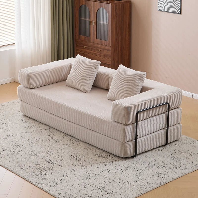 Floor Couch, Convertible Floor Sofa Bed With Pillow Back Support Armrest by HouseOfZazla