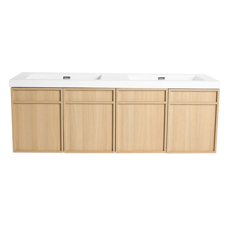 Wall-Mounted Bathroom Vanity With Resin Sink And Soft Closing Doors by Unique Piece Furniture
