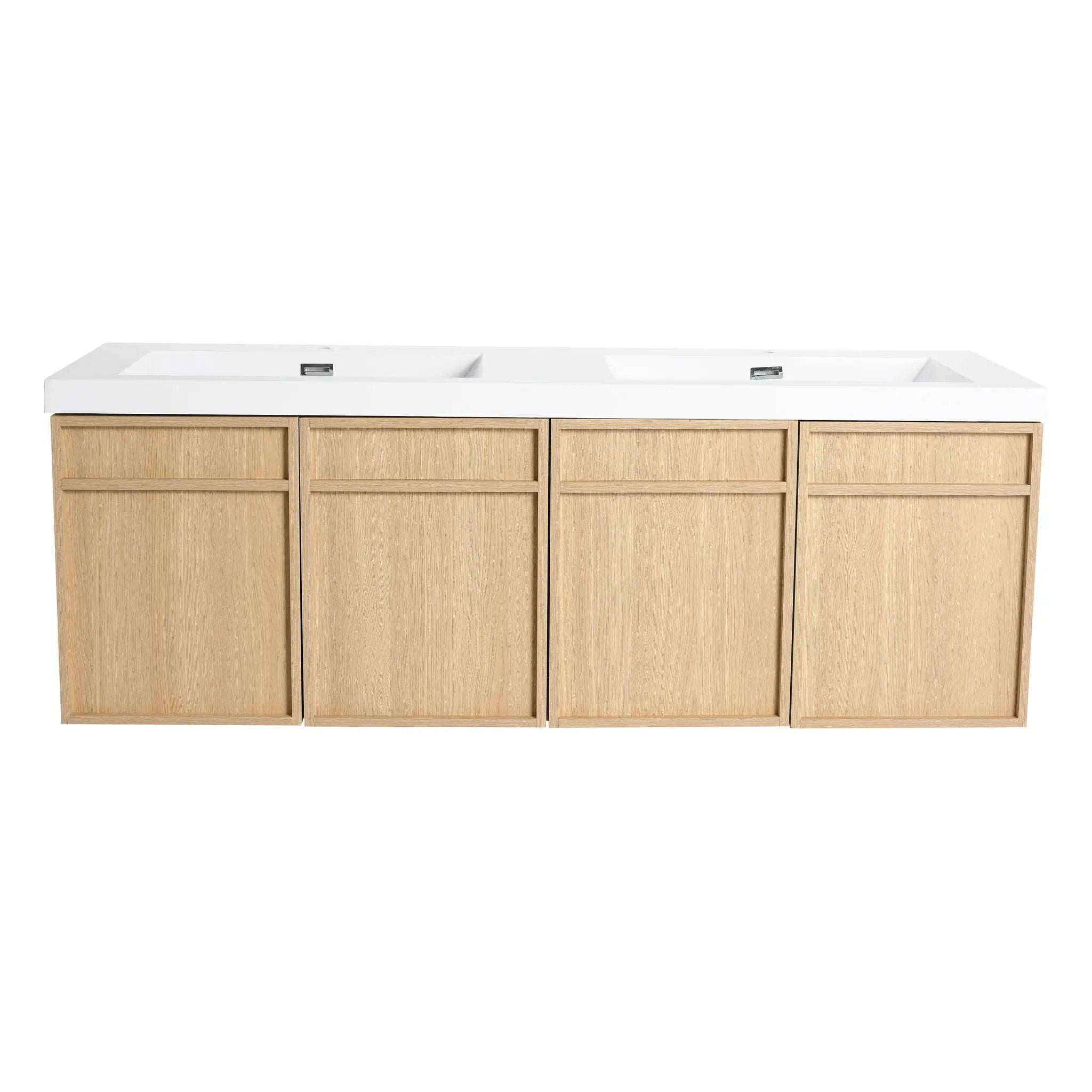 Wall-Mounted Bathroom Vanity With Resin Sink And Soft Closing Doors by HouseOfZazla