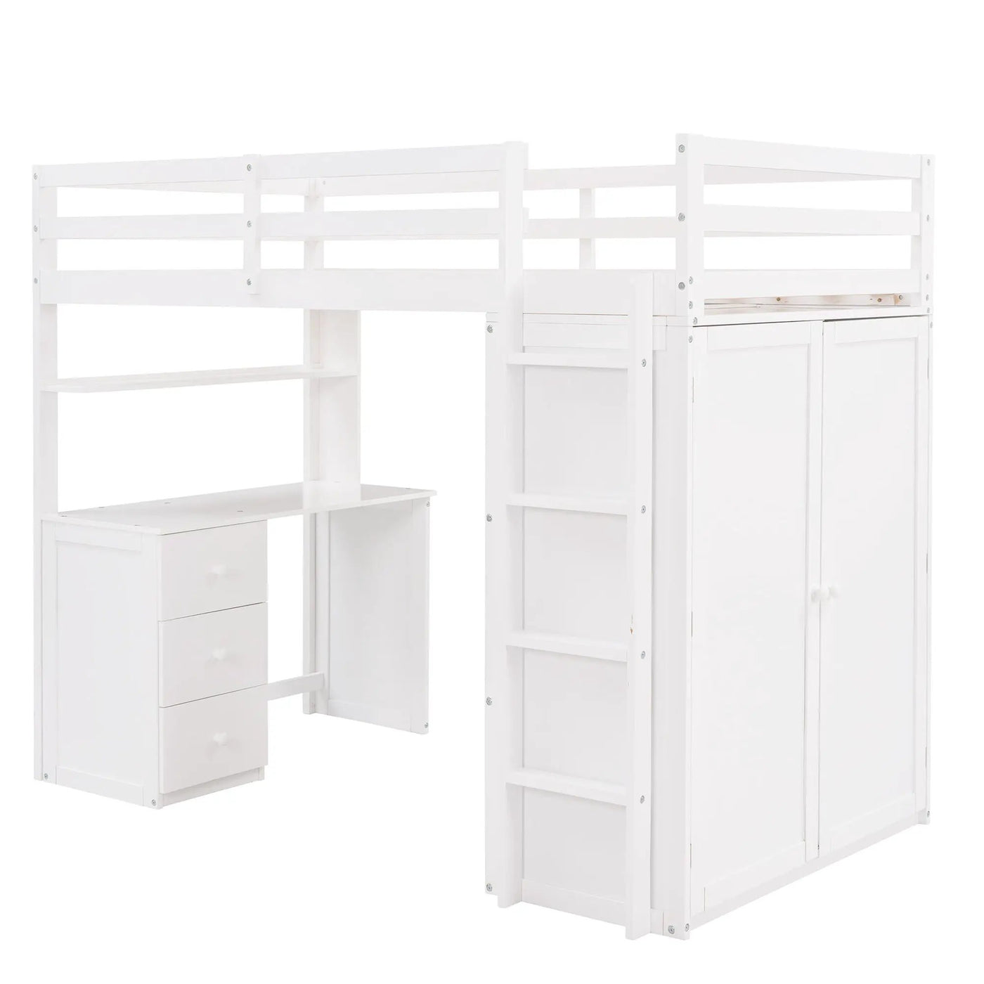 Loft Bed With Drawers, Desk, And Wardrobe by HouseOfZazla