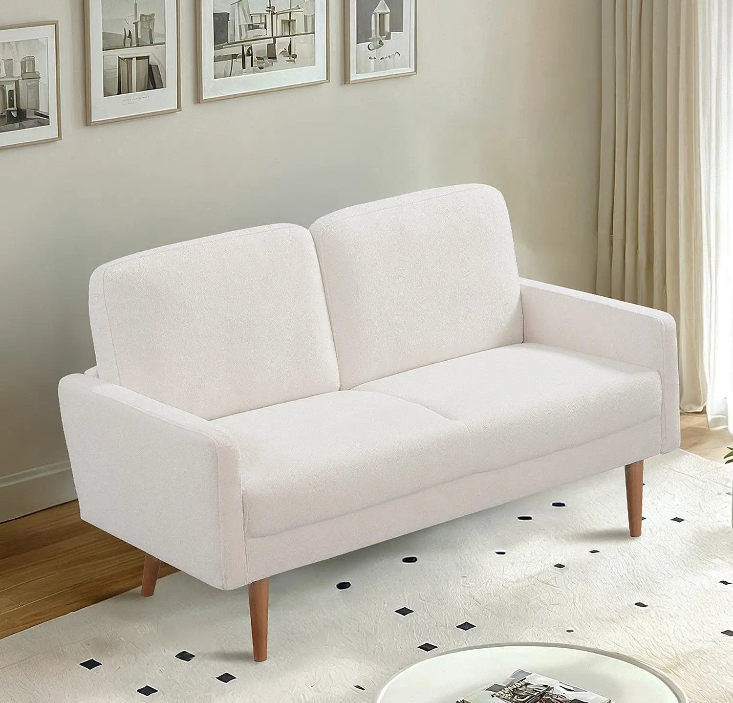 Loveseat Sofa, European Style With Sleek Design, Modern & Vintage Flair, Upholstered 2 Seater Couch by Unique Piece Furniture