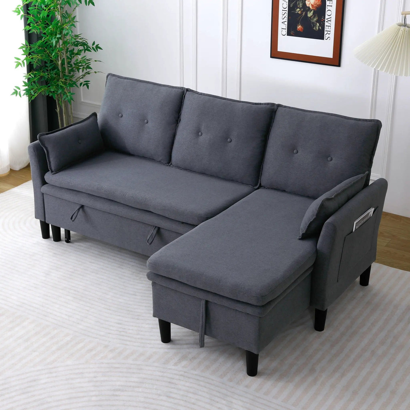L-Shaped Reversible Chaise Sectional Sofa With Storage by Unique Piece Furniture