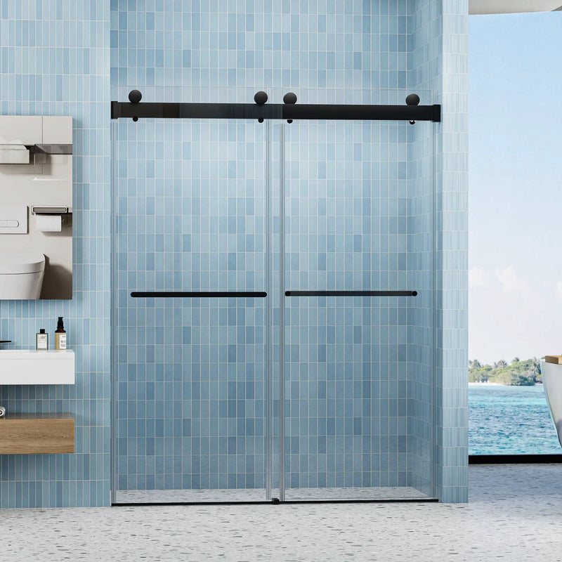 Double Sliding Frameless Soft-Close Shower Door by HouseOfZazla