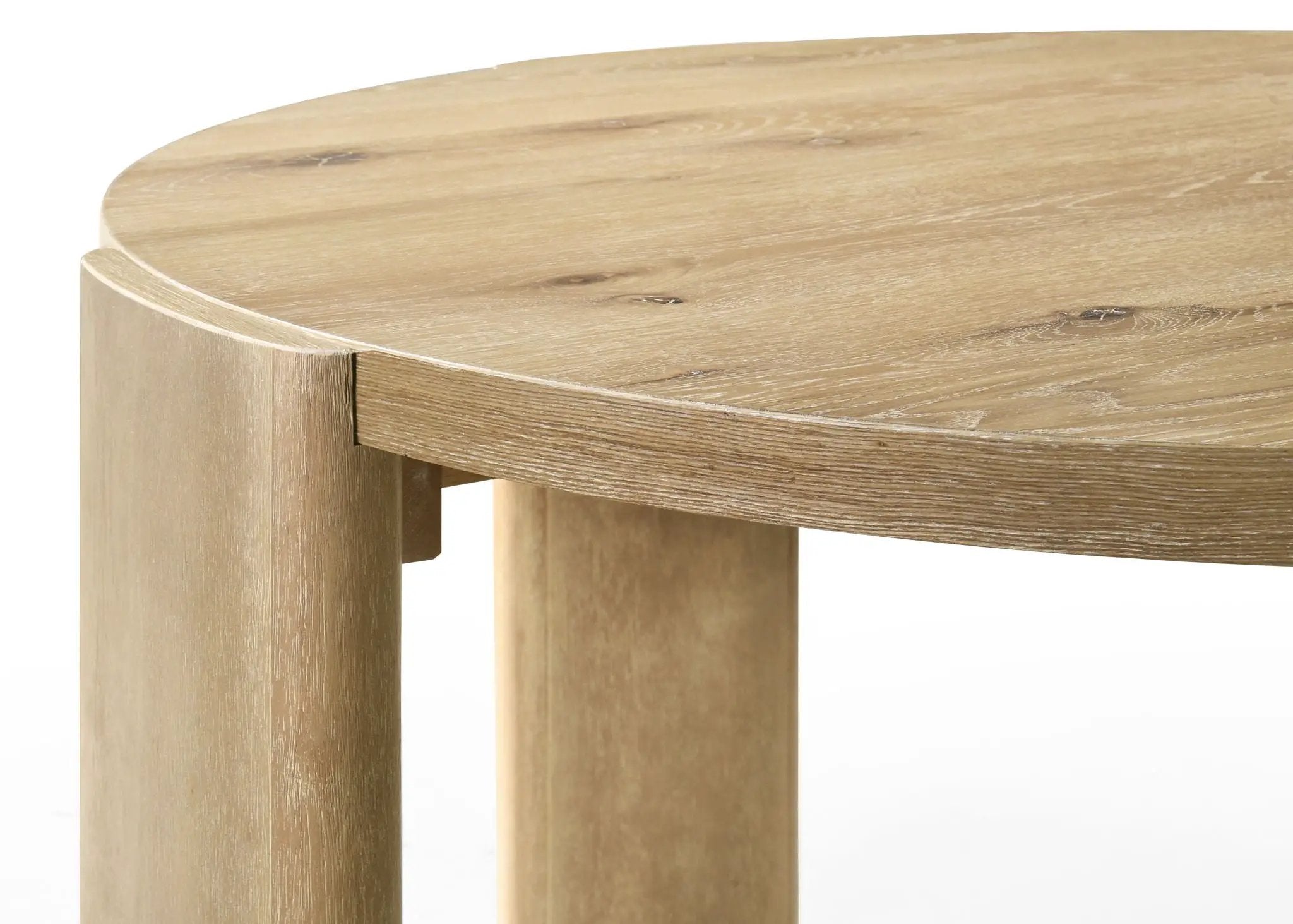 Bowen - Round Dining Table With Cream Color Upholstered Chairs (Set of 5) - Oak Finish by Unique Piece Furniture