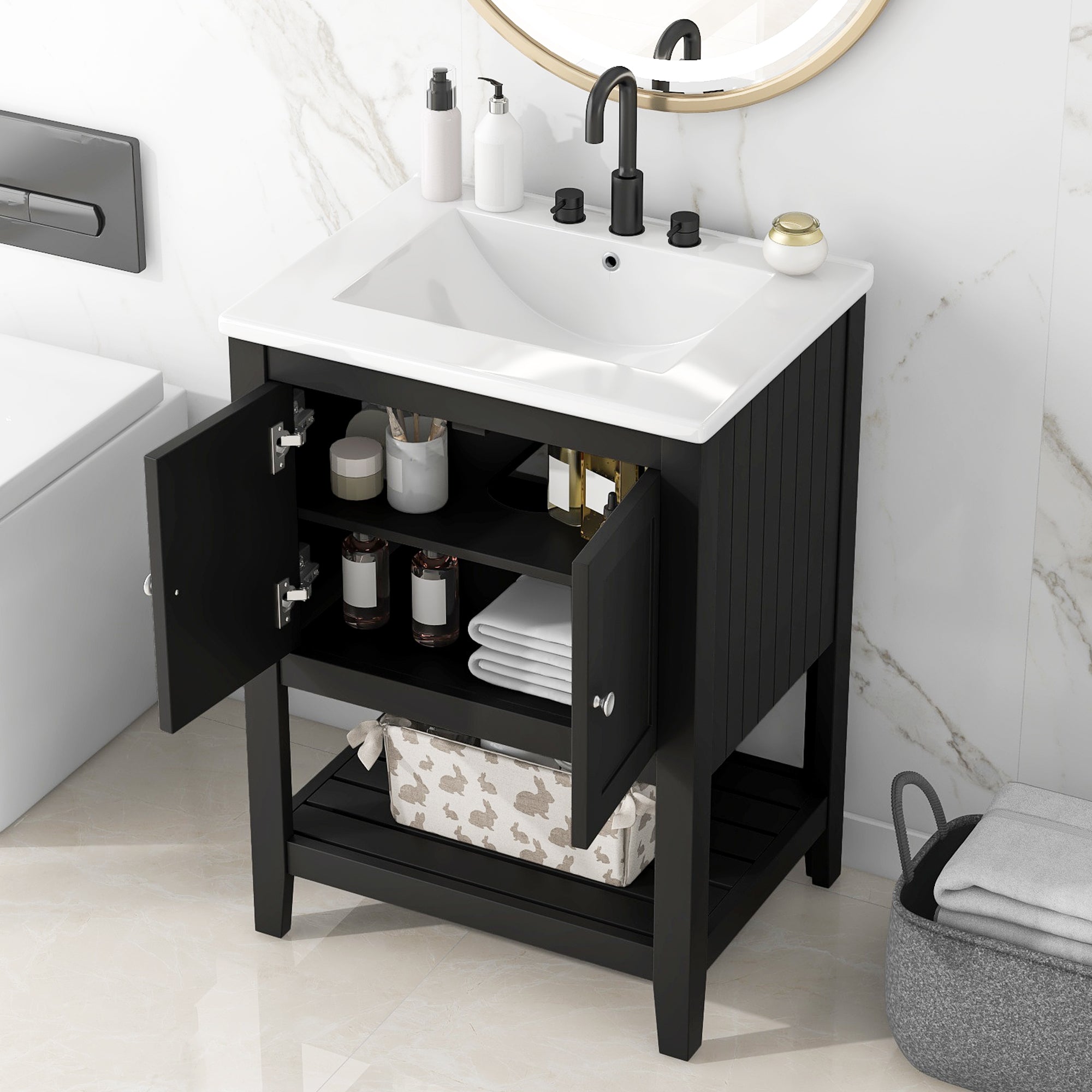 24" Black Bathroom Vanity by HouseOfZazla