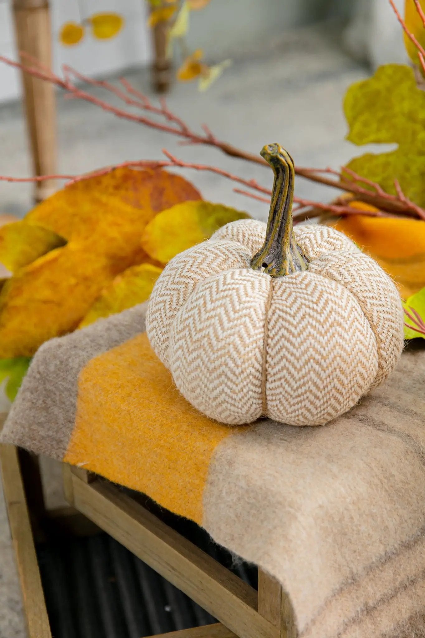 Weighted Pumpkin Ornament Decor For Holiday by Unique Piece Furniture
