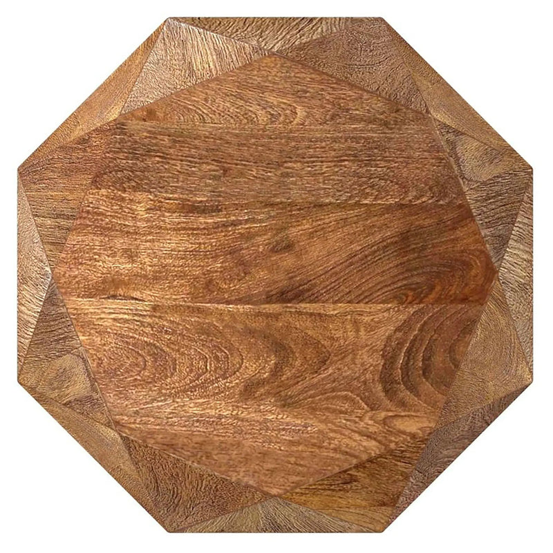Jacinto Octagonal Solid Mango Wood Side Table Natural Brown by Unique Piece Furniture