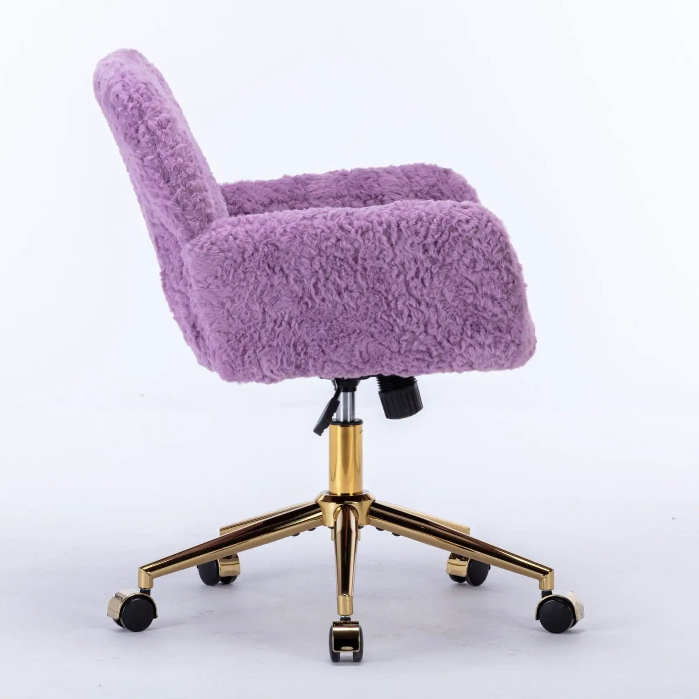 Office Chair, Artificial Rabbit Hair Home Office Chair With Metal Base, Adjustable Desk Chair Swivel Office Chair, Vanity Chair by HouseOfZazla