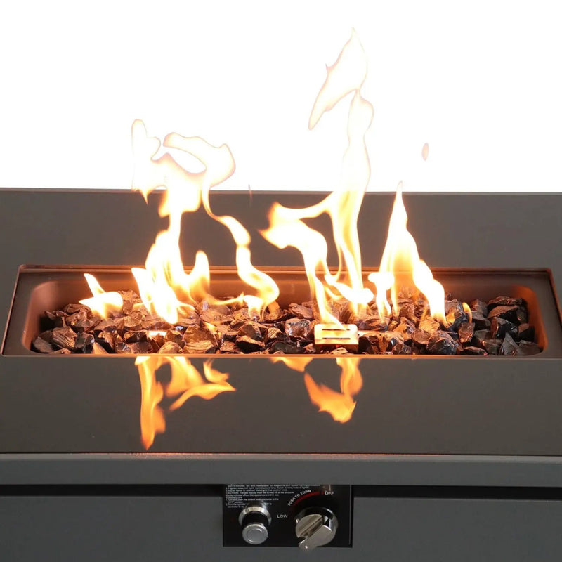 Outdoor Fire Pit Table With Lid - Dark Gray by Unique Piece Furniture