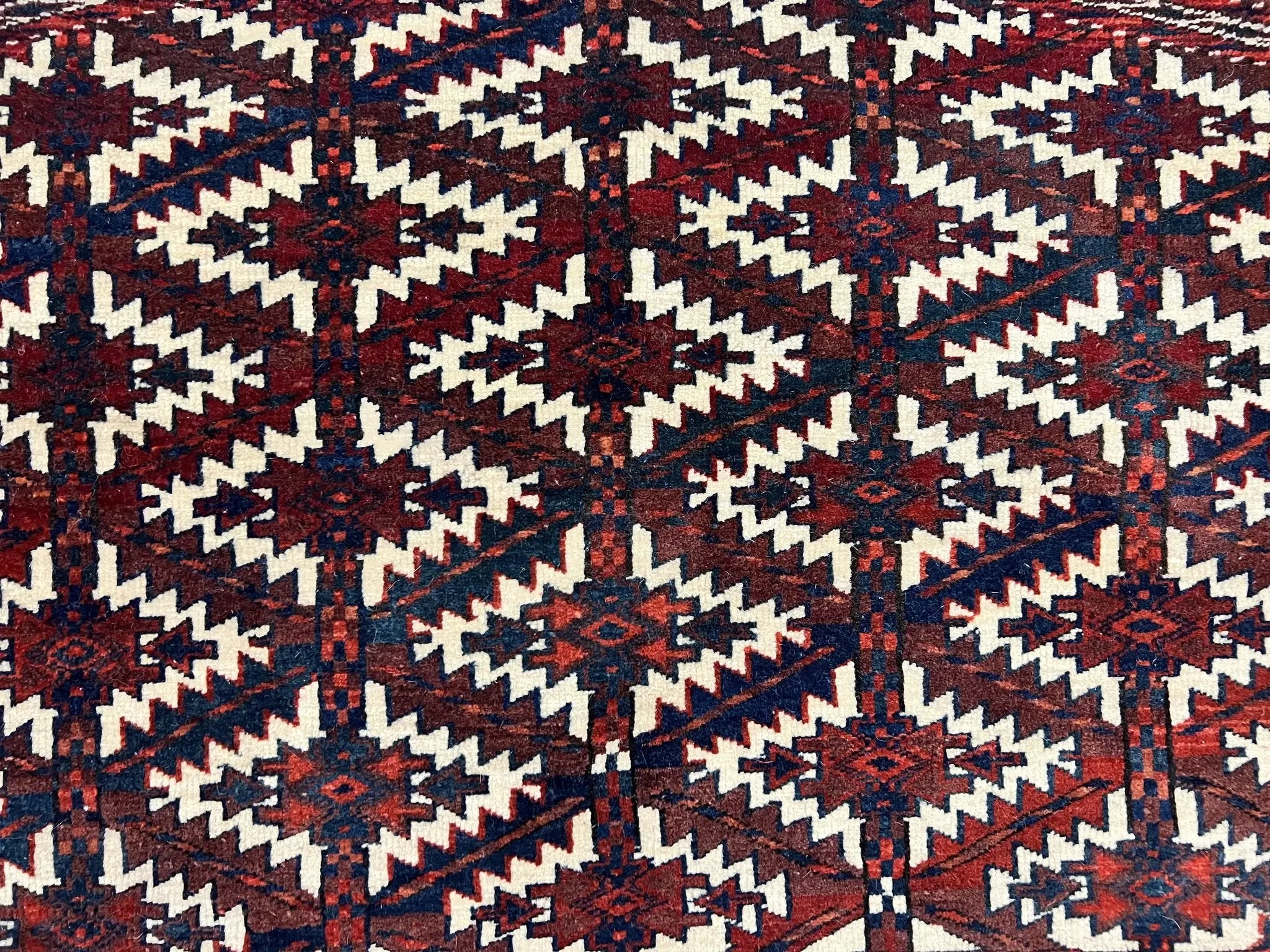 Antique Turkoman Camel Trapping, Turkoman Asmalyk, Red Black Ivory, Handmade, Hand Knotted Tribal Collectible Rug, Rare by Jewel Rugs