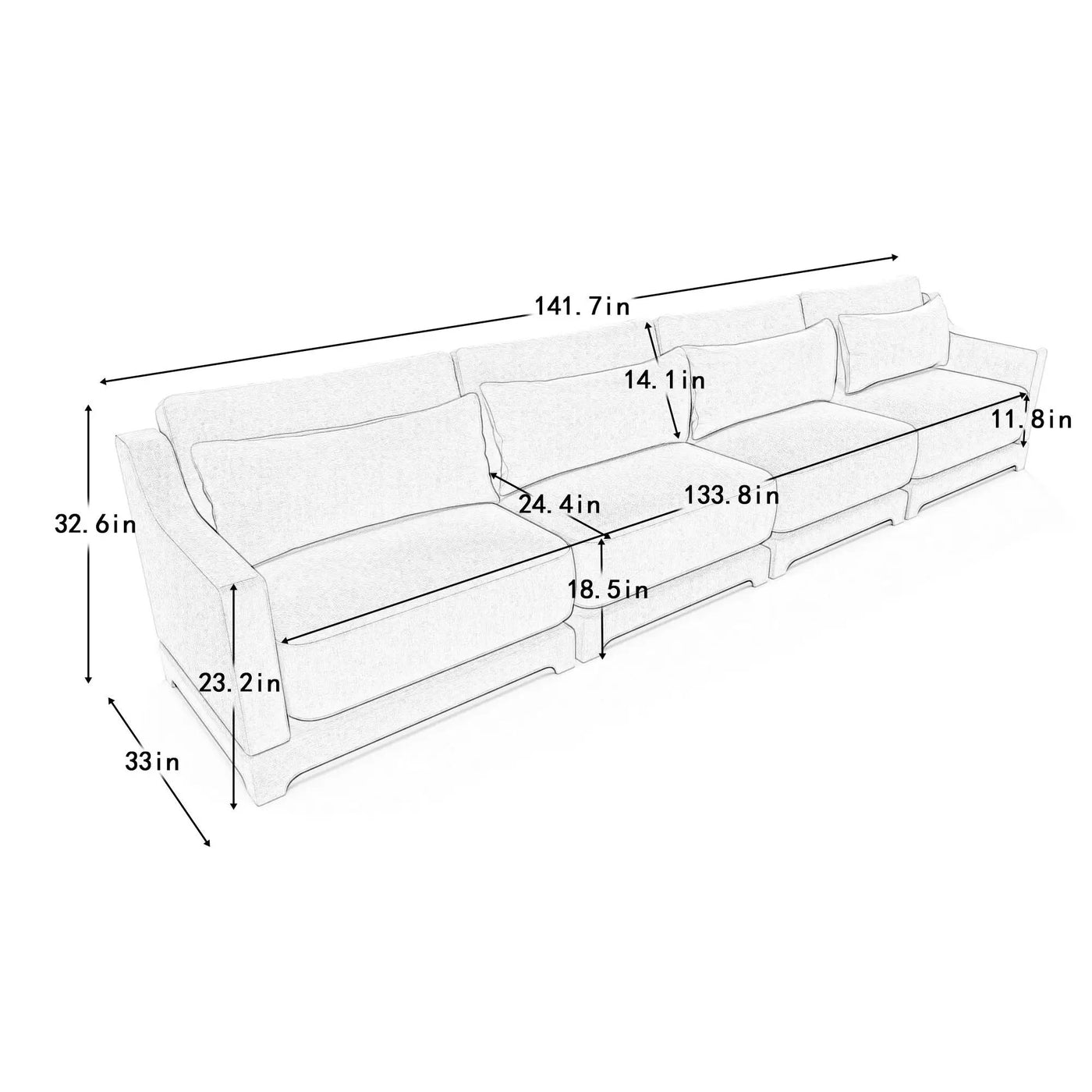 Elegant Sofa With Ergonomic Design And Lumbar Pillows by Unique Piece Furniture