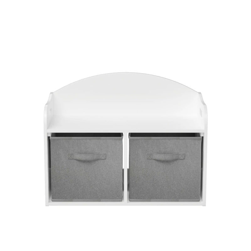 Toy Box Bench With Collapsible Drawers, Storage Cabinet Organizer - White by Unique Piece Furniture