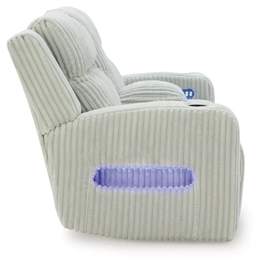 Forest Lake - Power Reclining Loveseat With Console / Adj Headrest by Unique Piece Furniture