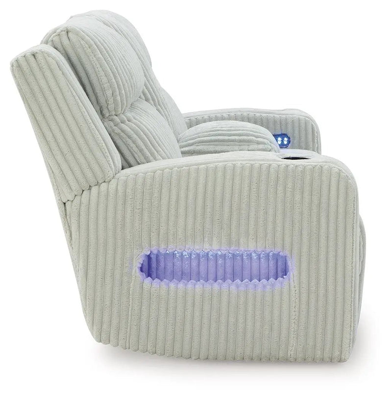 Forest Lake - Power Reclining Loveseat With Console / Adj Headrest by Unique Piece Furniture