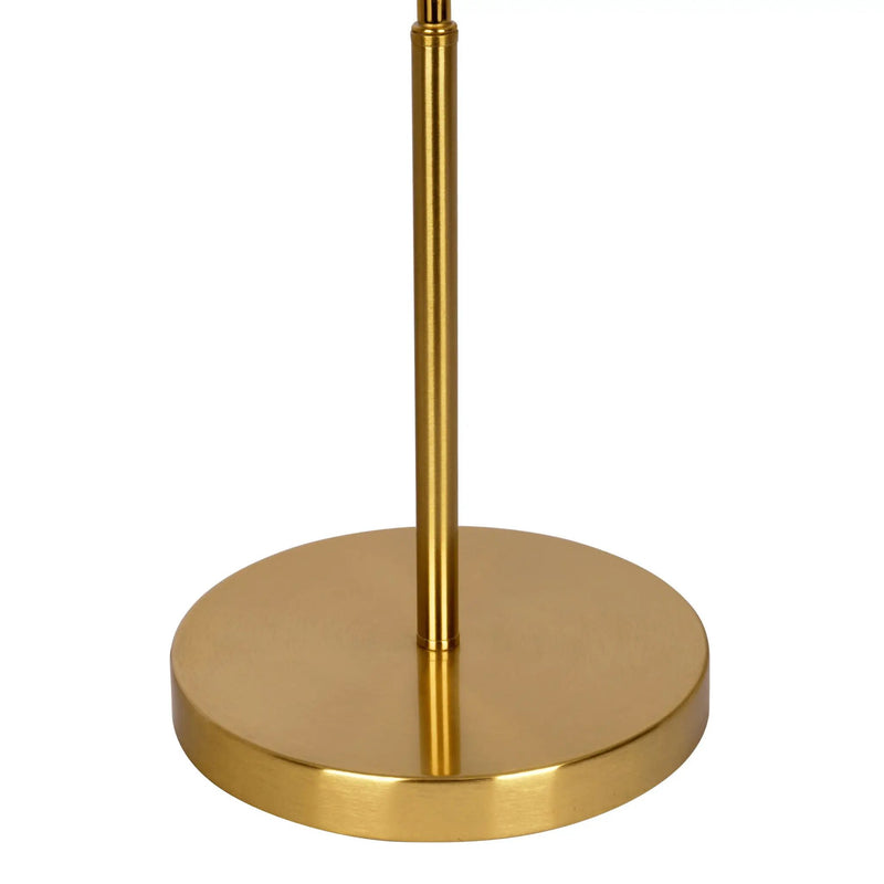 Ornate - Ring Base Curved Table Lamp With Triangle Drum Shade - Gold / White by Unique Piece Furniture