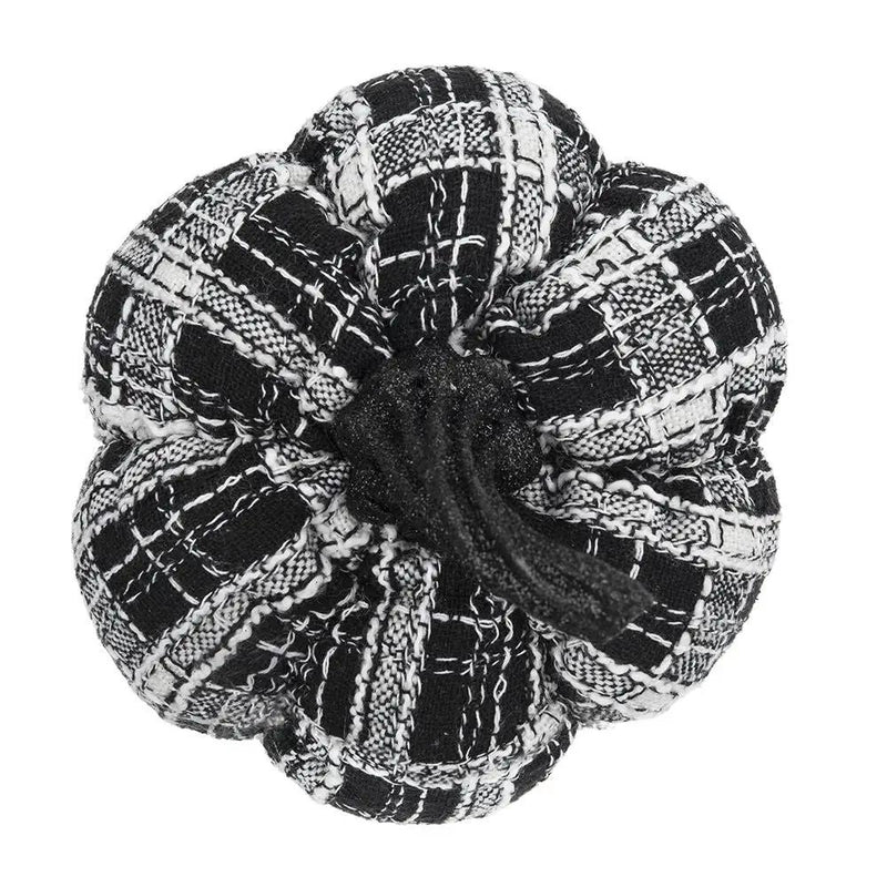 Light Plaid Pumpkin, For Holiday Halloween Decor - Black / White by Unique Piece Furniture