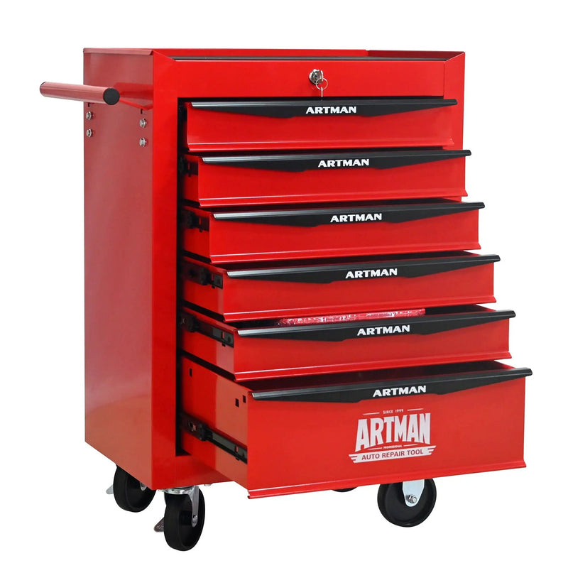Rolling Metal Tool Chest With Drawers, Steel Storage Cabinet With Ball Bearing Slides by HouseOfZazla