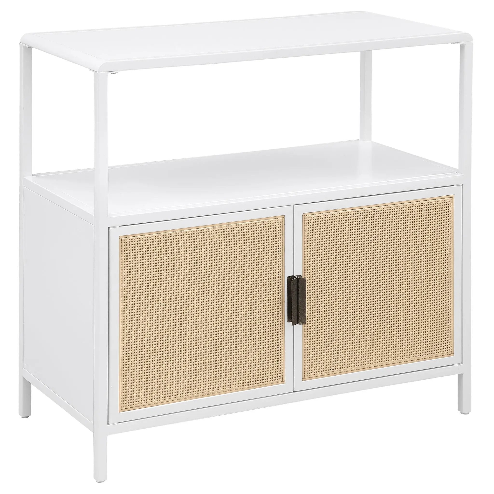 Amherst 2-door Radio Weave Cane Metal Accent Cabinet White by Unique Piece Furniture
