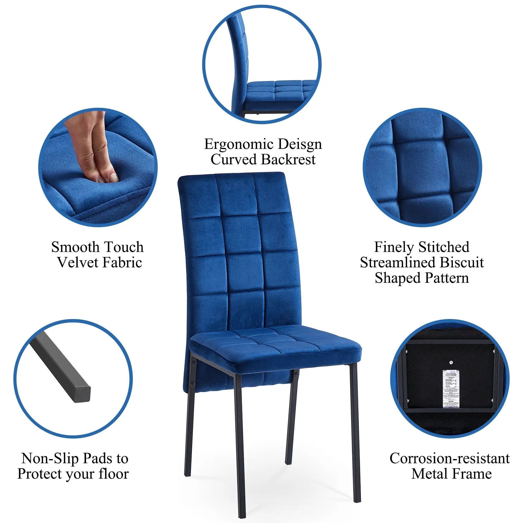 High Back Nordic Dining Chair Modern Fabric Chair With Legs (Set of 2) by HouseOfZazla
