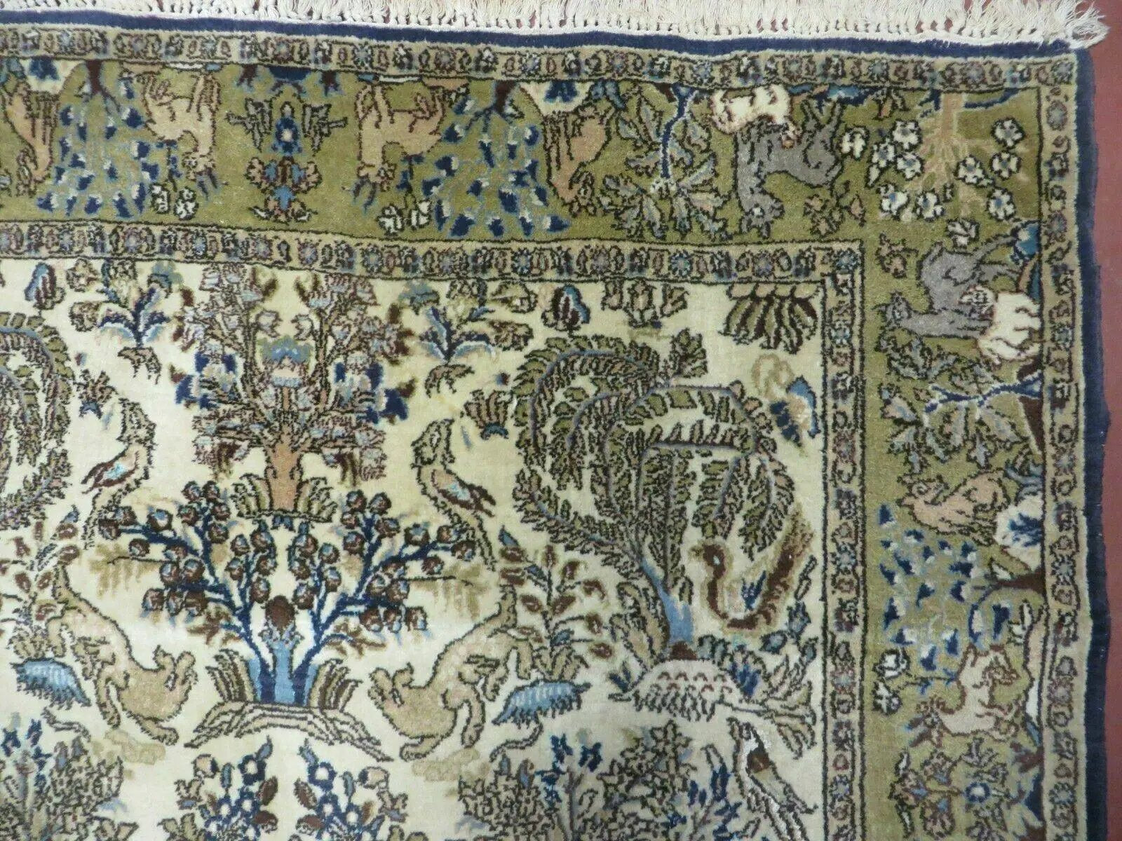 4' X 6 Handmade India Oriental Fine Pictorial Tree Of Life Wool Silk Rug Wow by Jewel Rugs