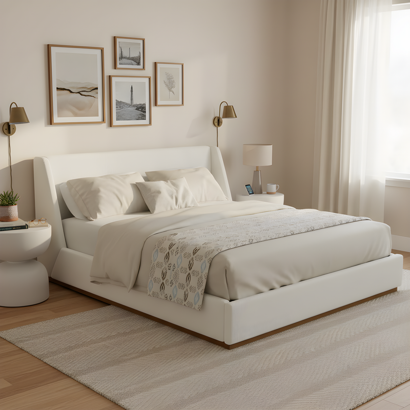 Luxury Upholstered Bed with Wings by HouseOfZazla