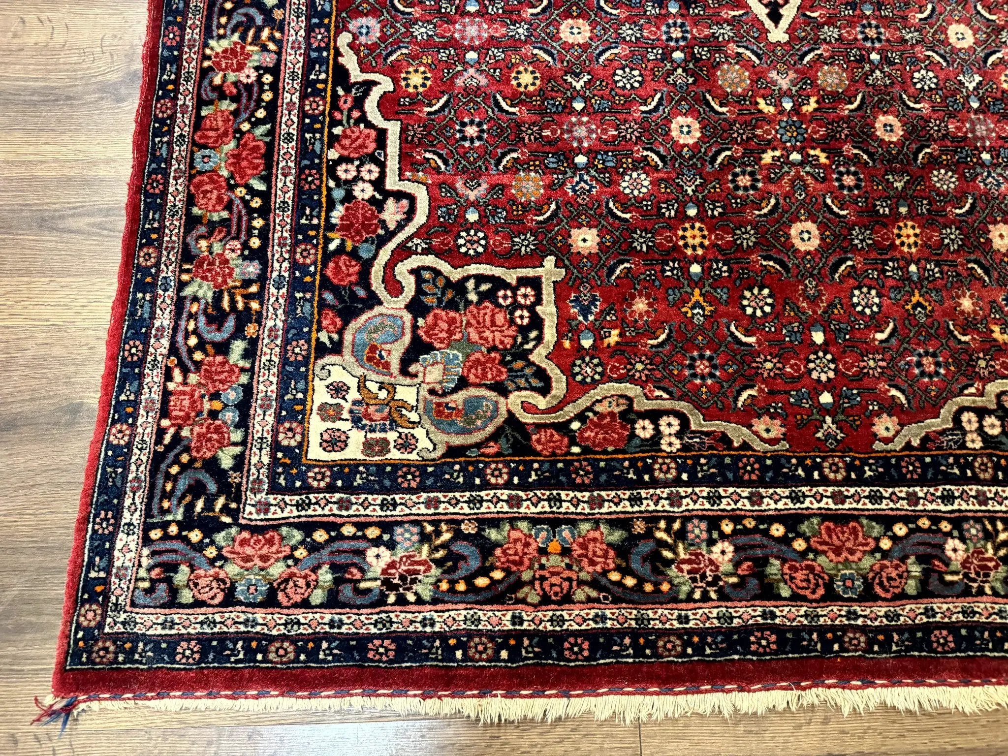 Antique Persian Rug 5x7, Red, Fine 260 KPSI, Bidjar Carpet by Jewel Rugs