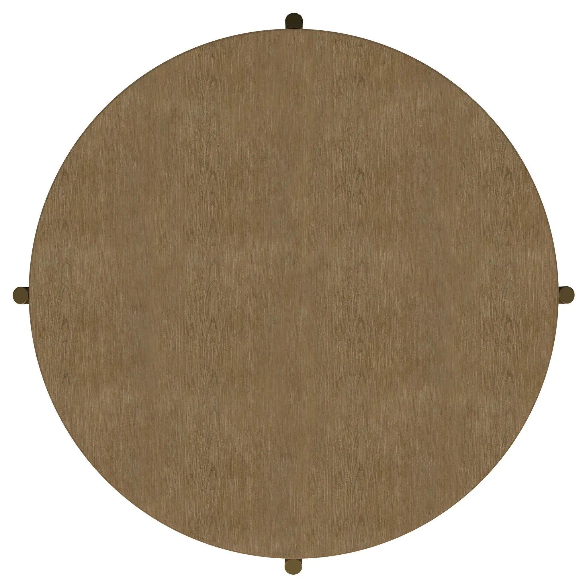 Arini Round Coffee Table With Storage Shelf Sand Wash by Unique Piece Furniture