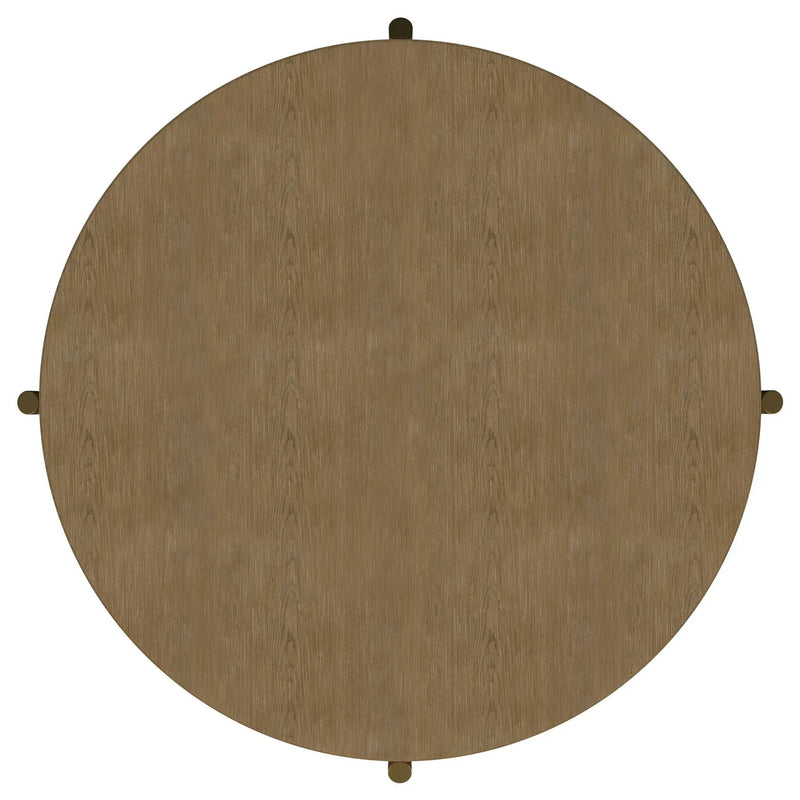 Arini Round Coffee Table With Storage Shelf Sand Wash by Unique Piece Furniture