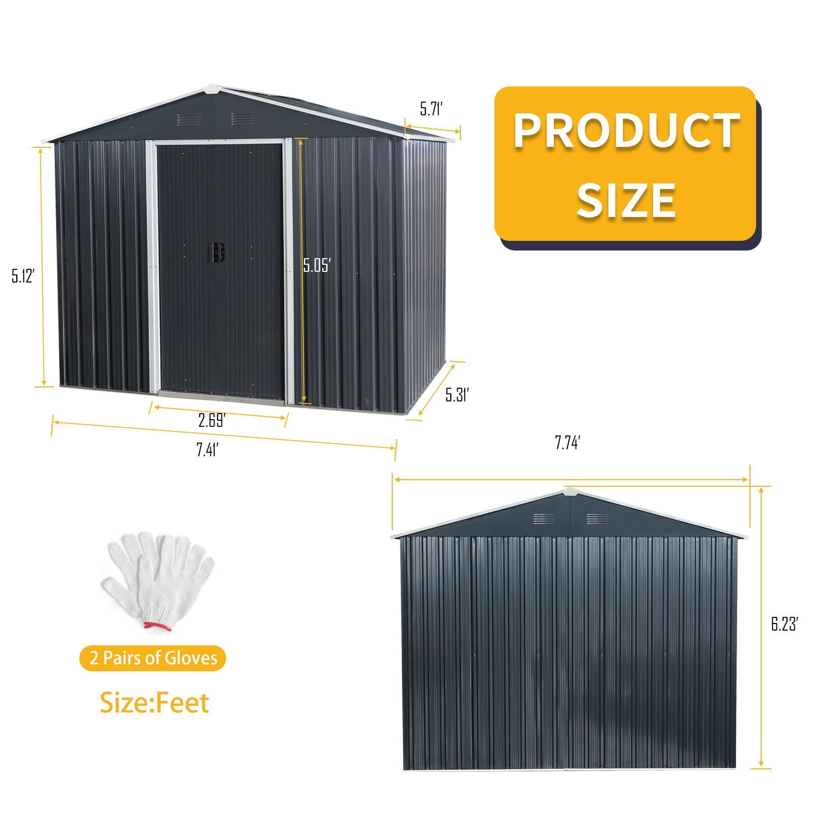 Outdoor Metal Storage Shed With Floor Base by HouseOfZazla
