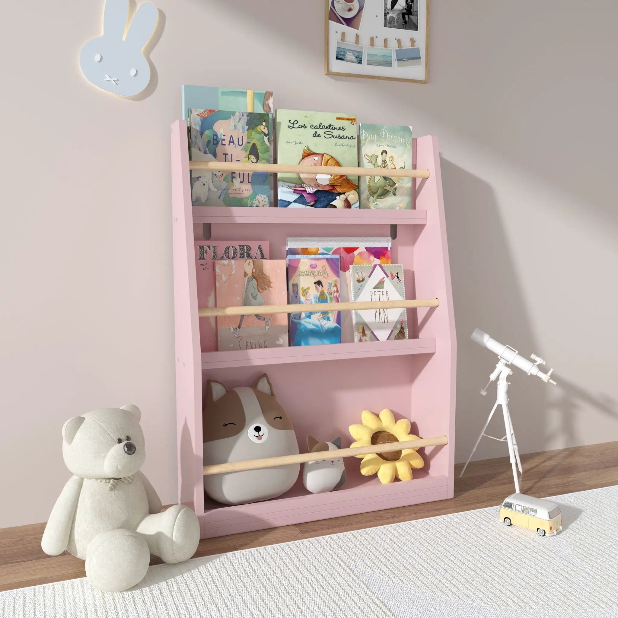 3 Tier Book Shelf, Compact Storage For Bedrooms by Unique Piece Furniture