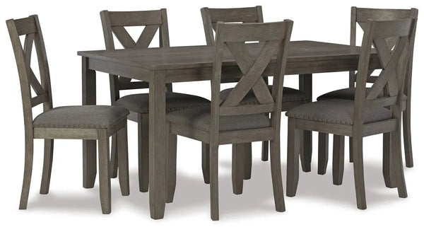 Caitbrook - Ensemble table RECT DRM (7 pièces) - Gris