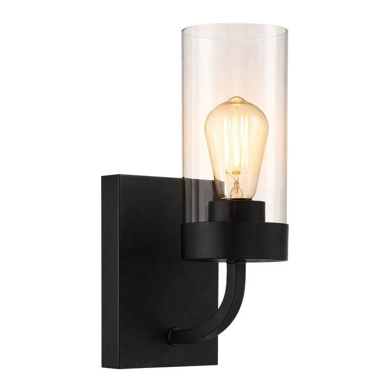 Zephyr - Single Light Sconce - Black / Clear by HouseOfZazla