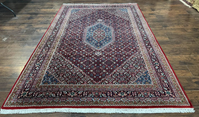 Indo Persian Bidjar Rug 6x9, Vintage Wool Handmade Carpet by Jewel Rugs