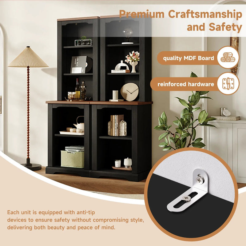 ON-TREND Two-Piece Elegant Freestanding Tall Cabinet by HouseOfZazla