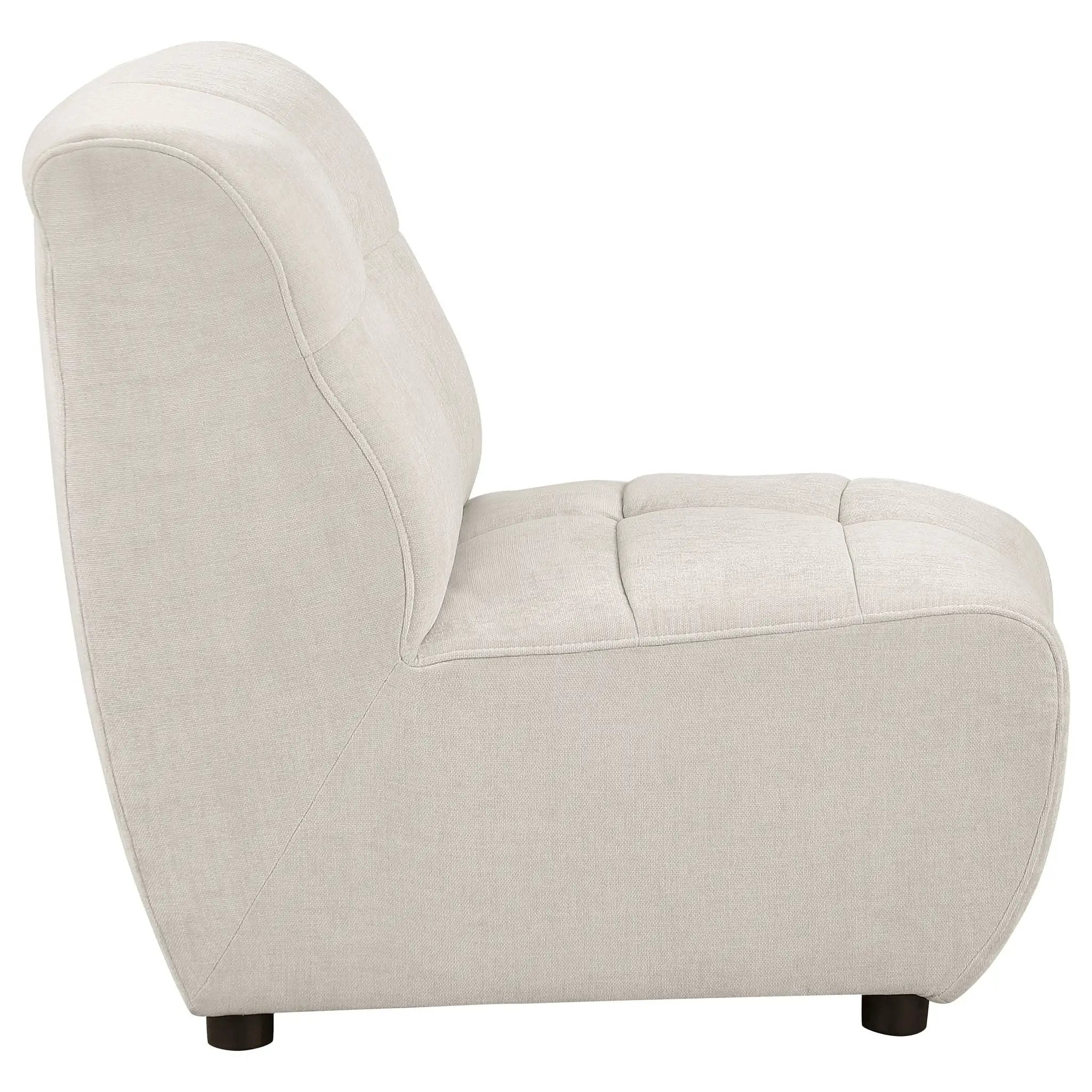 Oliver - 5 Piece Upholstered Sectional Sofa With Curved Silhouette - Ivory by HouseOfZazla