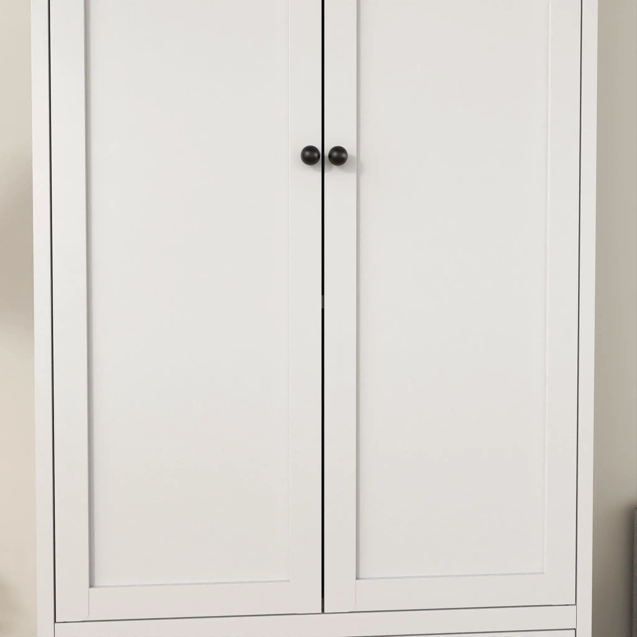 Pantry Cabinet With 2 Drawers, Freestanding Kitchen Storage Cabinet With Adjustable Shelves, Heavy-Duty Organizer For Spices, Dishware, Small Appliances - White by HouseOfZazla
