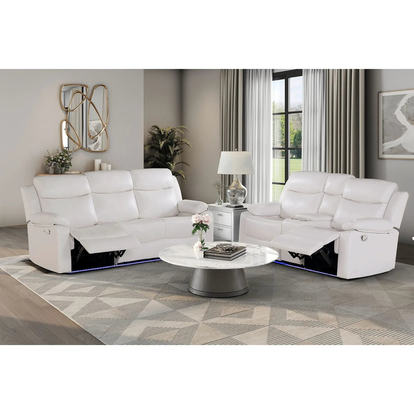 Blanche - Reclining Sofa With LED Lights by HouseOfZazla