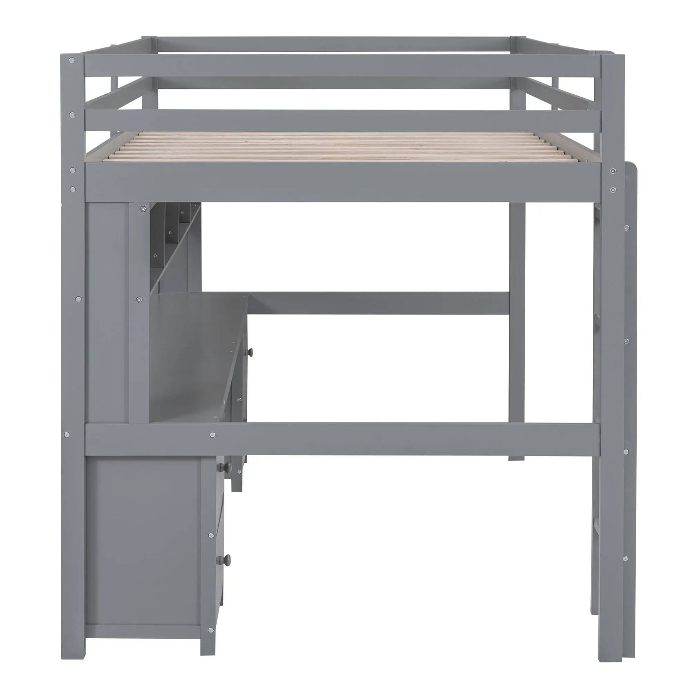 Loft Bed With Desk, Cabinets, Drawers, Charging Station And Bedside Tray by HouseOfZazla
