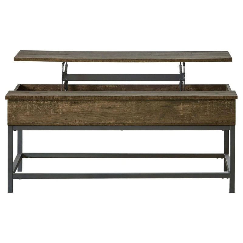 Lift Top Coffee Table With Adjustable Height - Brown