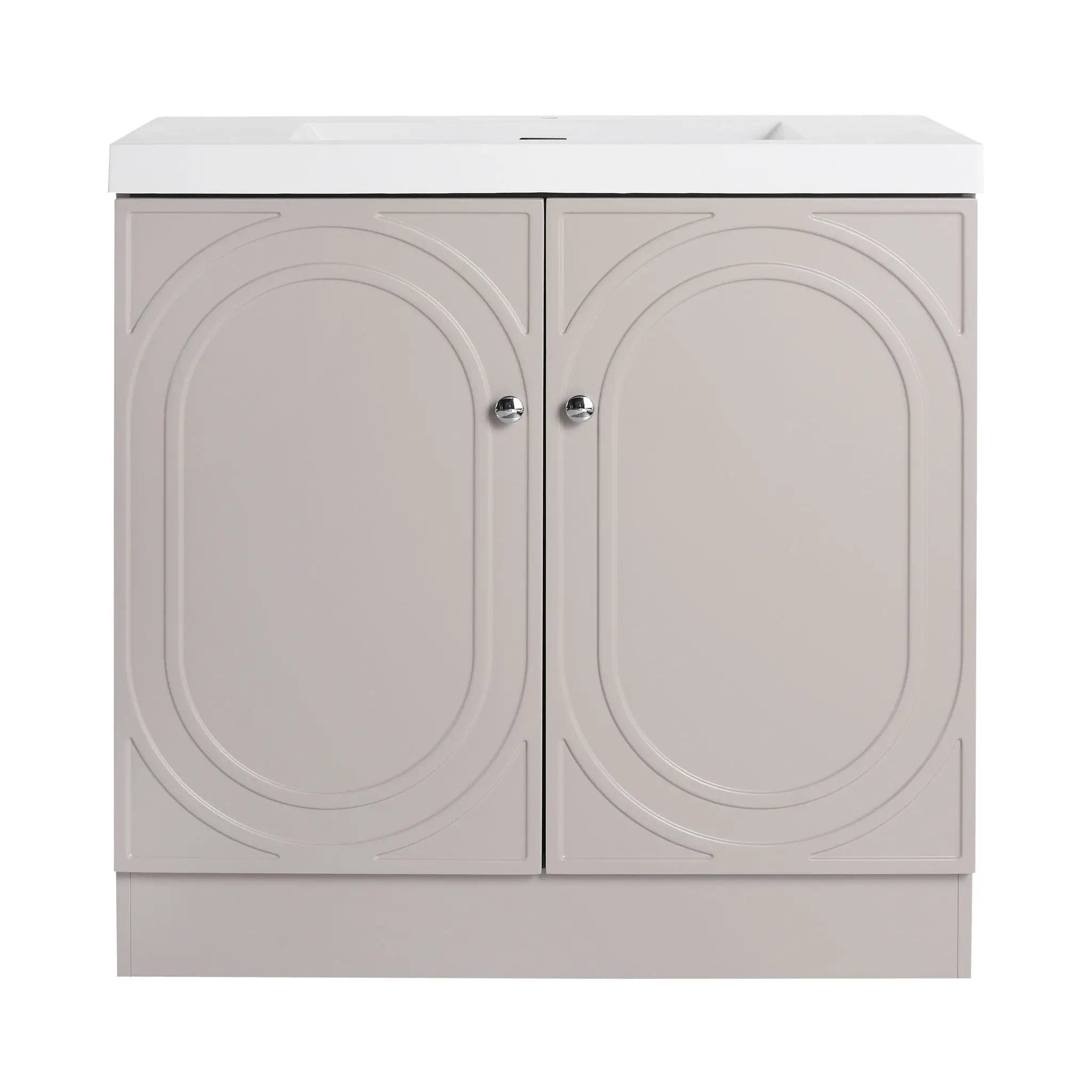 Contemporary Freestanding Bathroom Vanity With Resin Sink & Soft-Close Cabinet Doors by HouseOfZazla