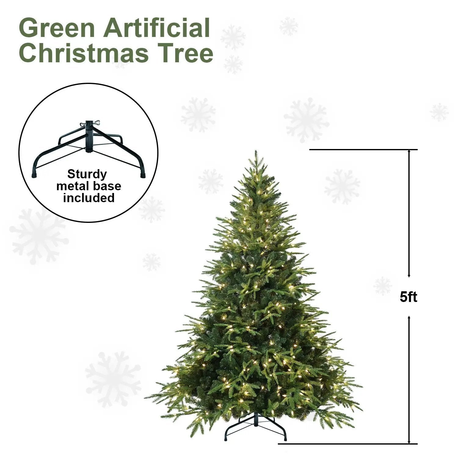 6.5ft Pre-Lit Artificial Christmas Tree with 450 Warm White Lights by HouseOfZazla