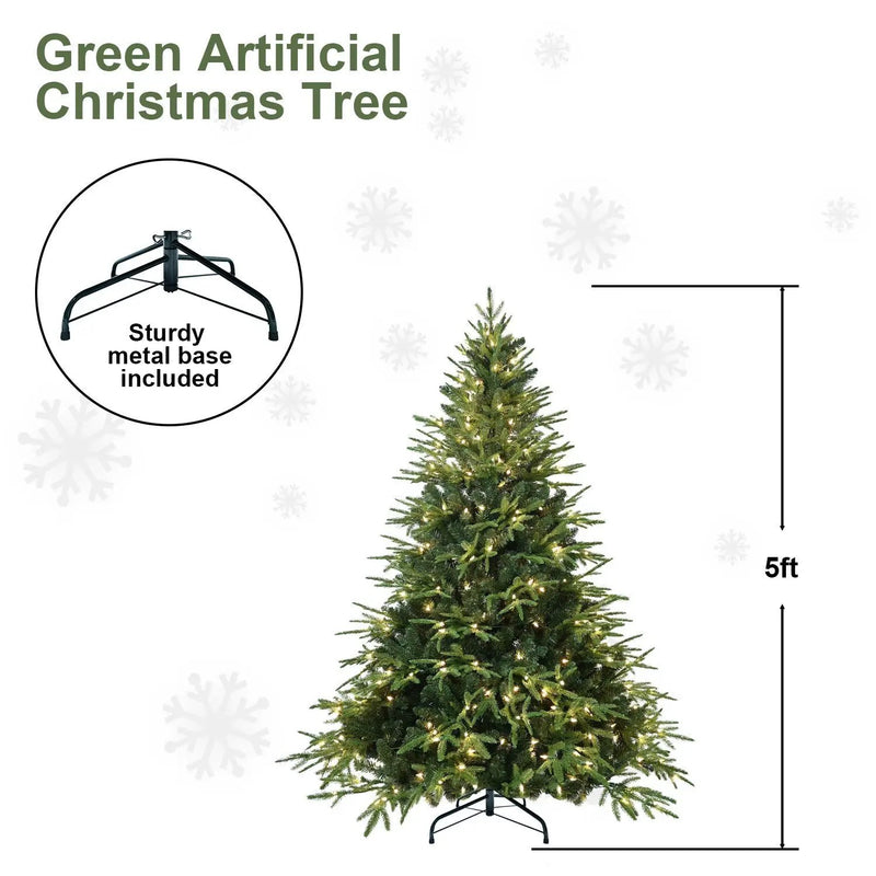 6.5ft Pre-Lit Artificial Christmas Tree with 450 Warm White Lights by HouseOfZazla