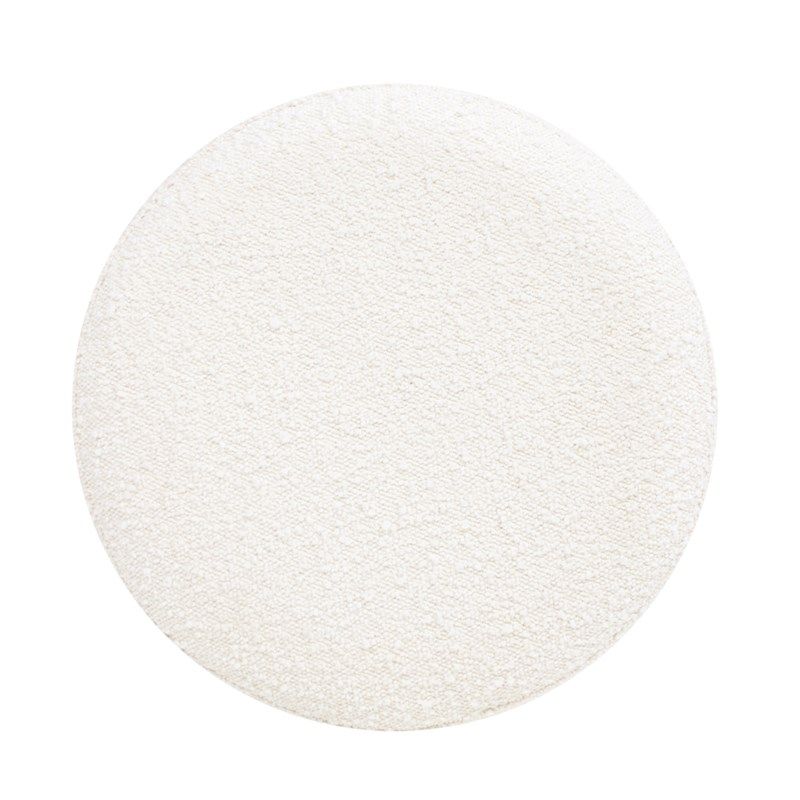 Nebula - Round Upholstered Ottoman - White by HouseOfZazla
