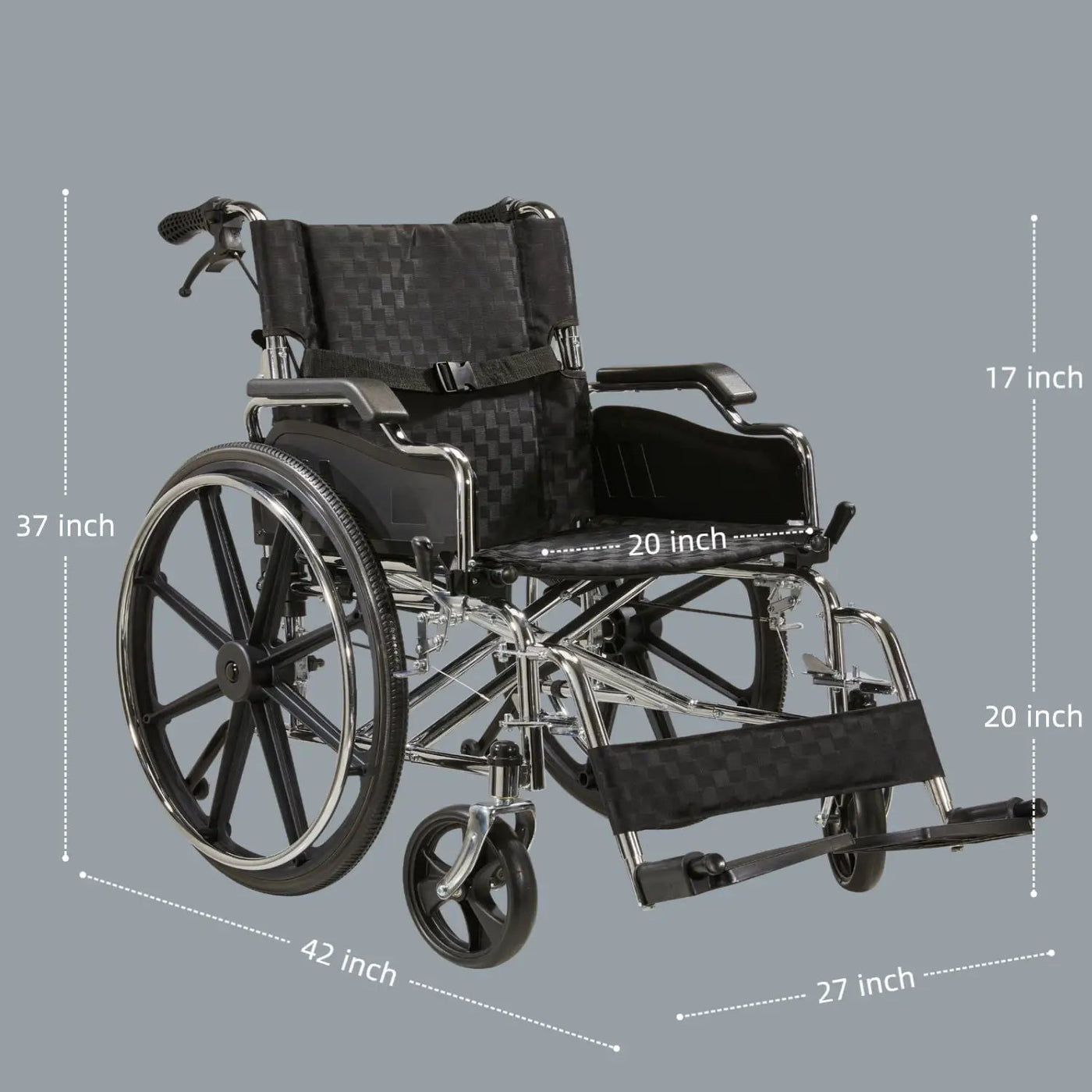 Heavy-Duty Manual Wheelchair for Adults with Double X Force Support by HouseOfZazla