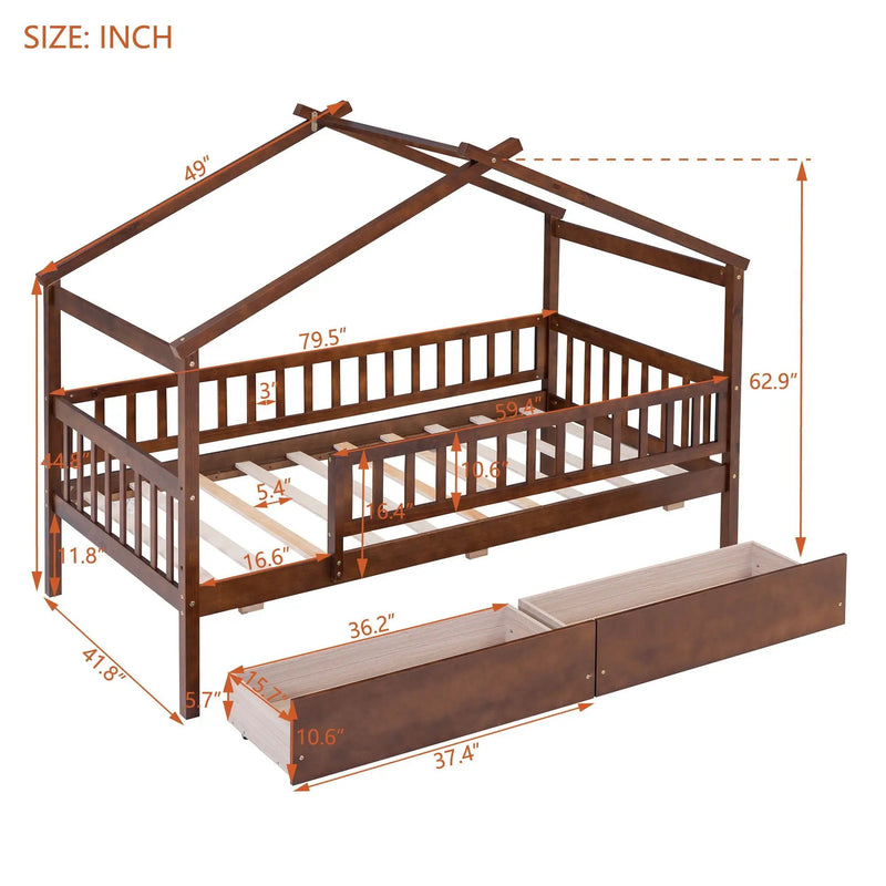 House Bed With 2 Drawers by HouseOfZazla