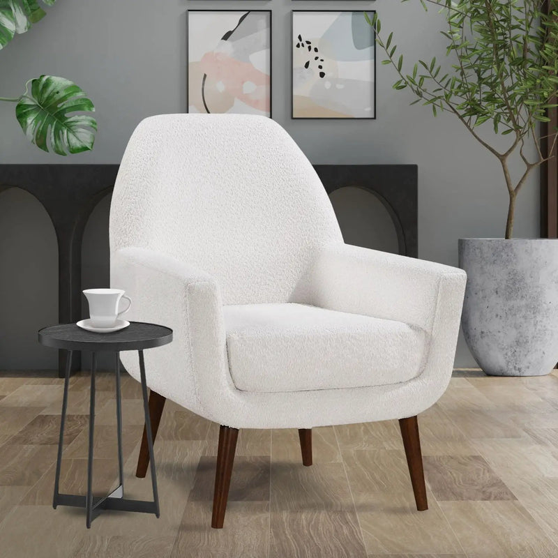 Ranlo - Round Accent Table With Geometric Legs - Black by HouseOfZazla