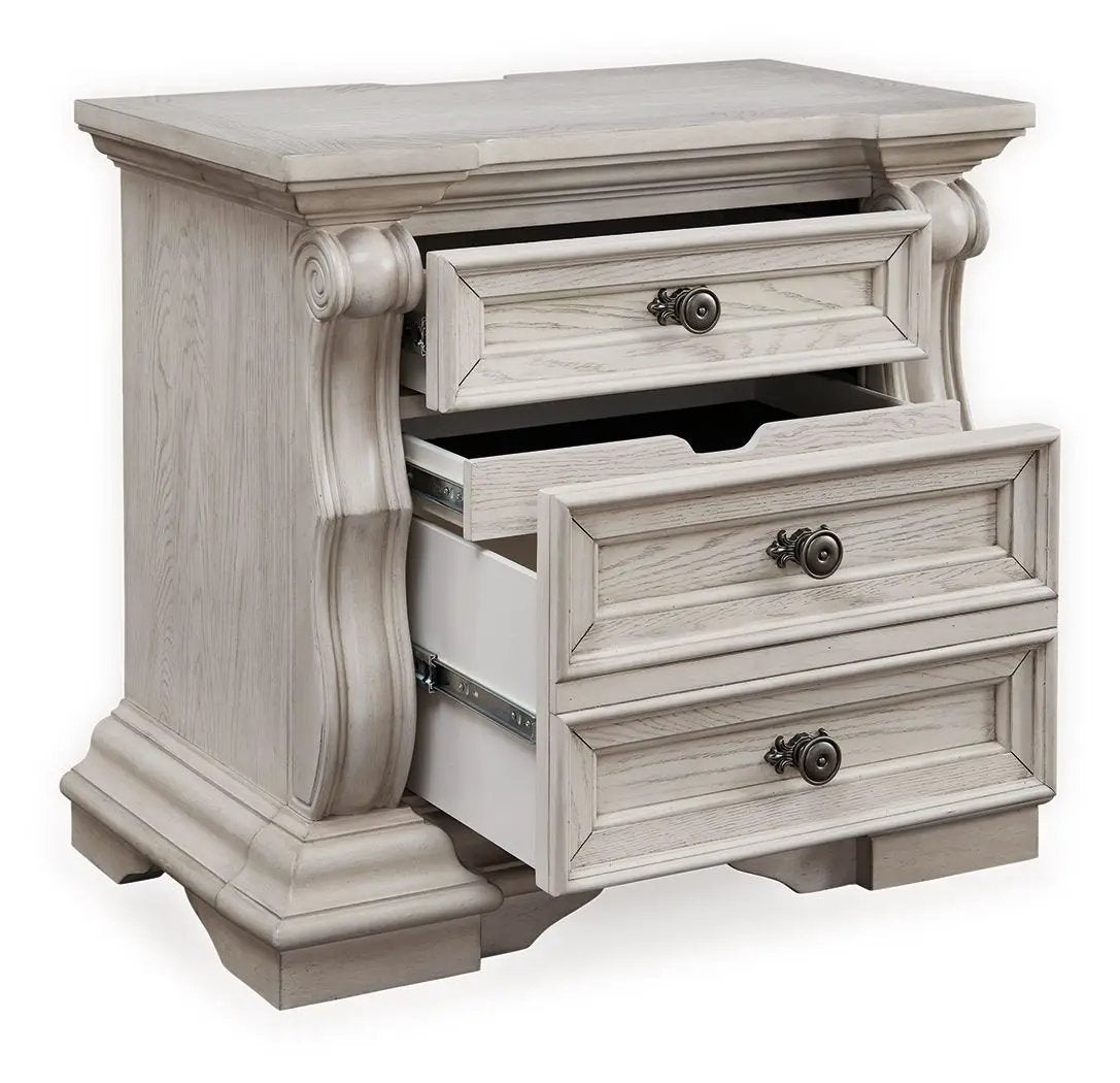 Bruchandi - Three Drawer Night Stand - Antique White by Unique Piece Furniture