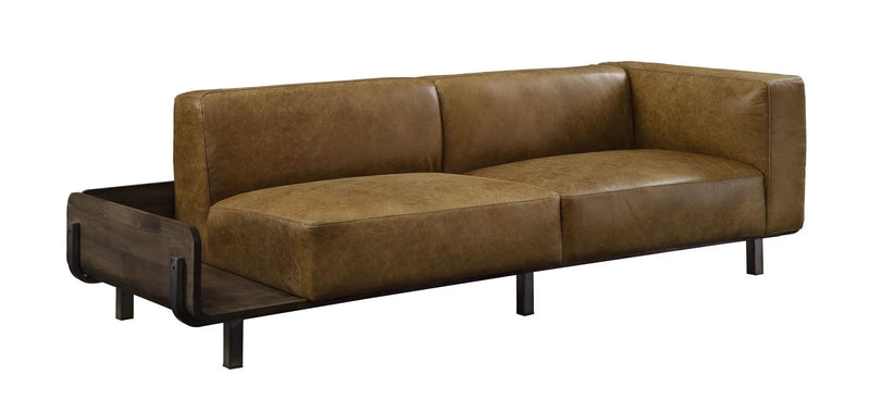 Blanca - Sofa - Chestnut Top Grain Leather & Rustic Oak by Unique Piece Furniture