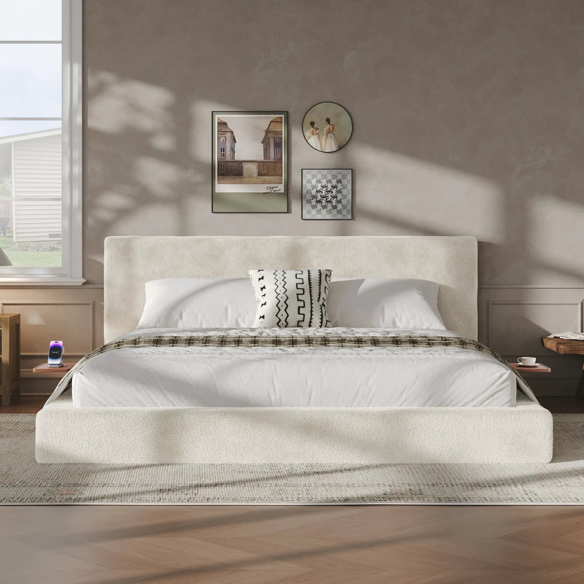 AirFrame King Bed Frame with Adjustable Sliding Side Table by HouseOfZazla