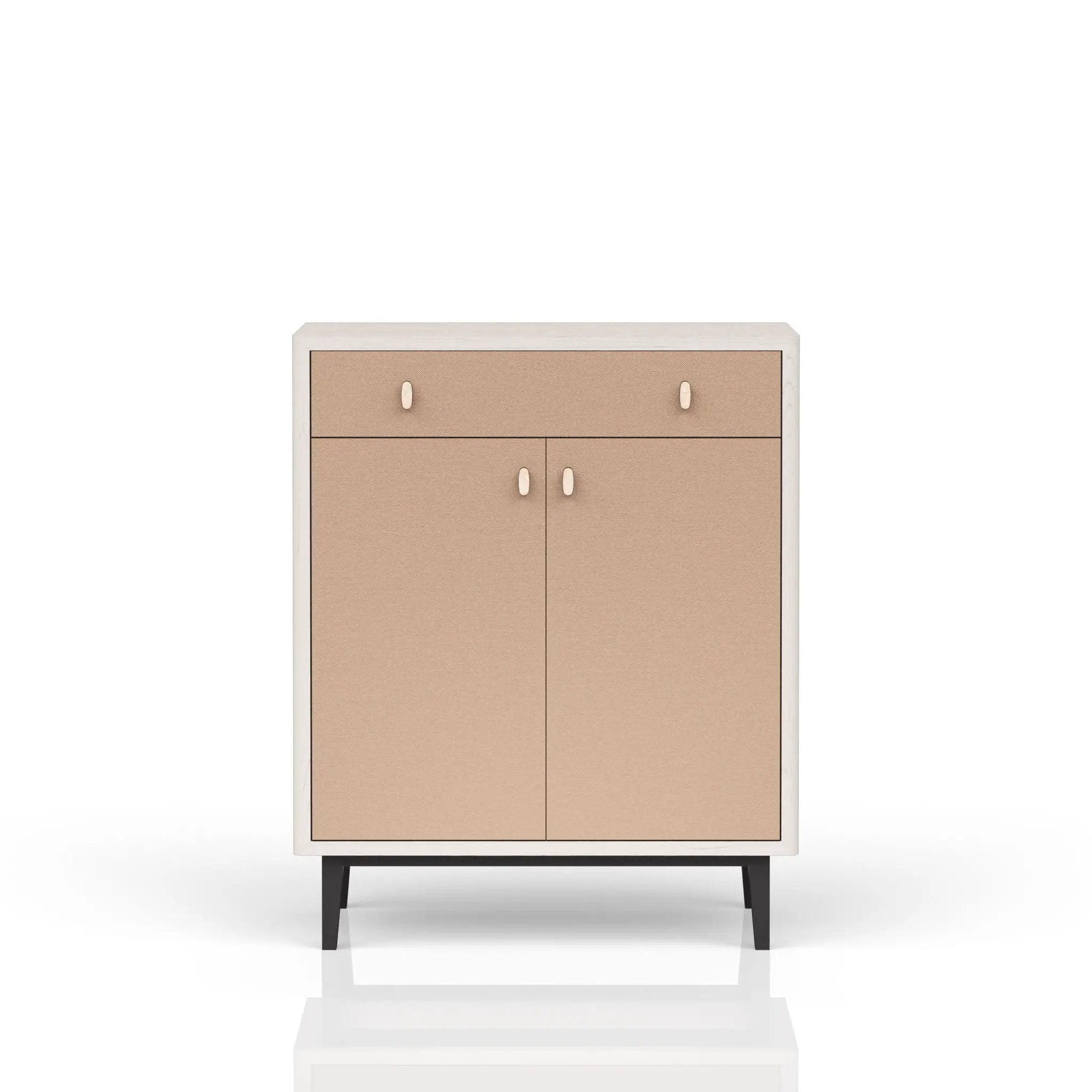 Bar Cabinet With Large Storage - White / Pecan by Unique Piece Furniture